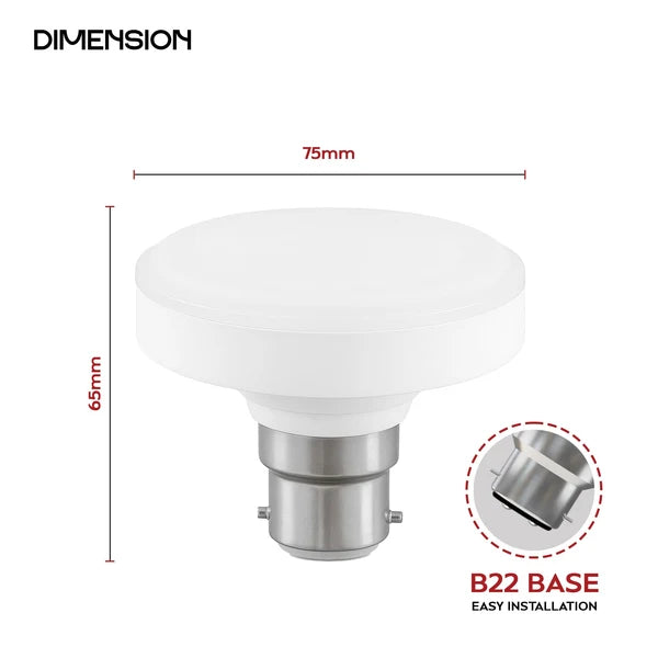 T75 B22 LED Bulb 12W 1206lm 6400K Cool White – Flat ~1229