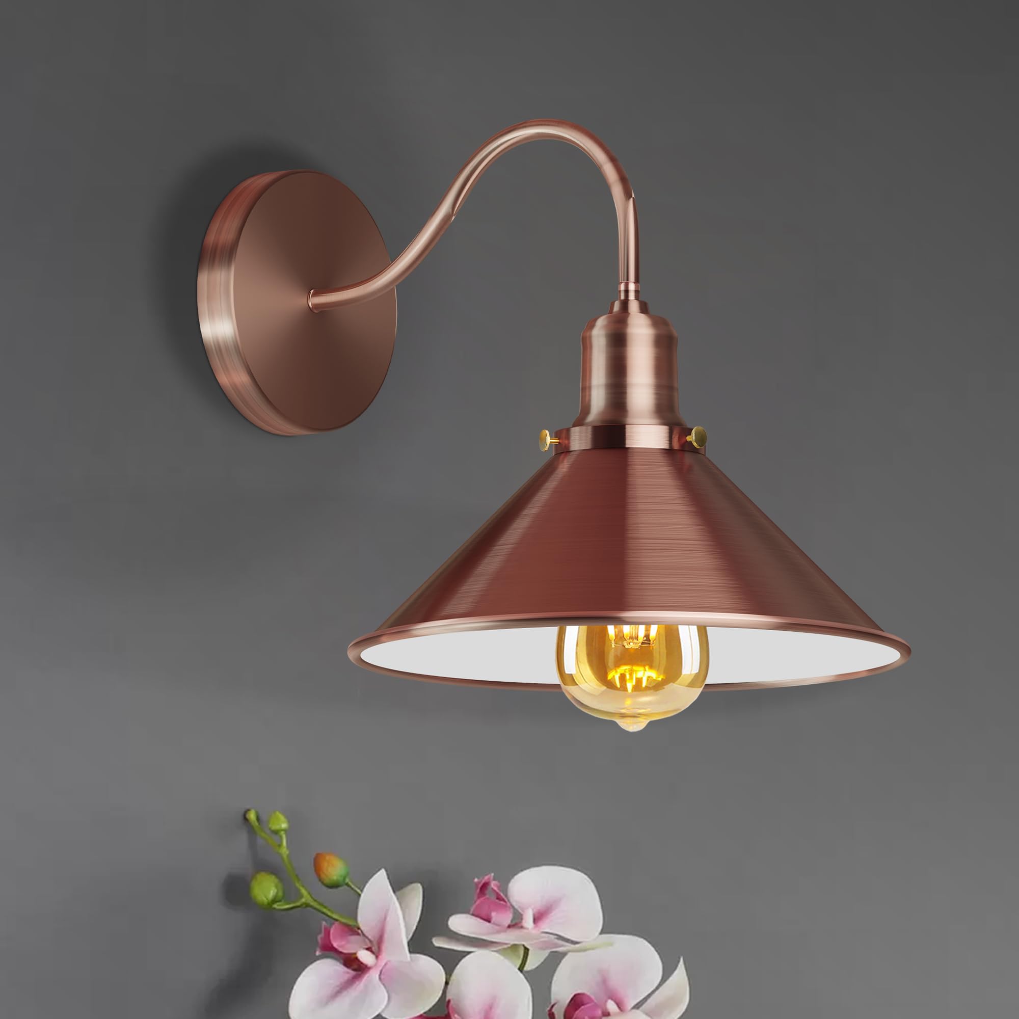 DC VOLTAGE Retro Swan Neck Wall Sconce | Yellow Brass Industrial Light ~1064