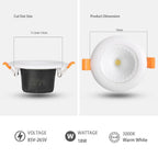 Modern New LED Recessed Ceiling White LED Round Panel Downlight IP20 Cool White ~1222