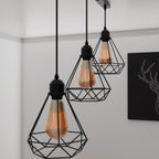 black hanging light with vinta