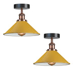 Modern Flush Mount E27 Flush Ceiling Light – Metal Cone Shade ~1218