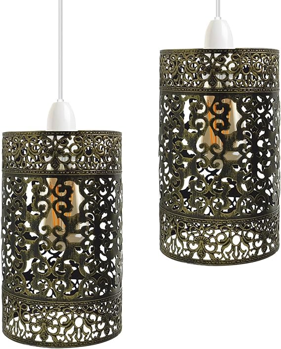 black metal cage pendant light