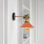 Industrial Metal Wall Sconce – Vintage Cone Shade E27 Fixture ~1070