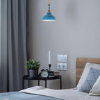 Vintage Hemp Rope Pendant Light | Industrial Metal Hanging Lamp ~1033