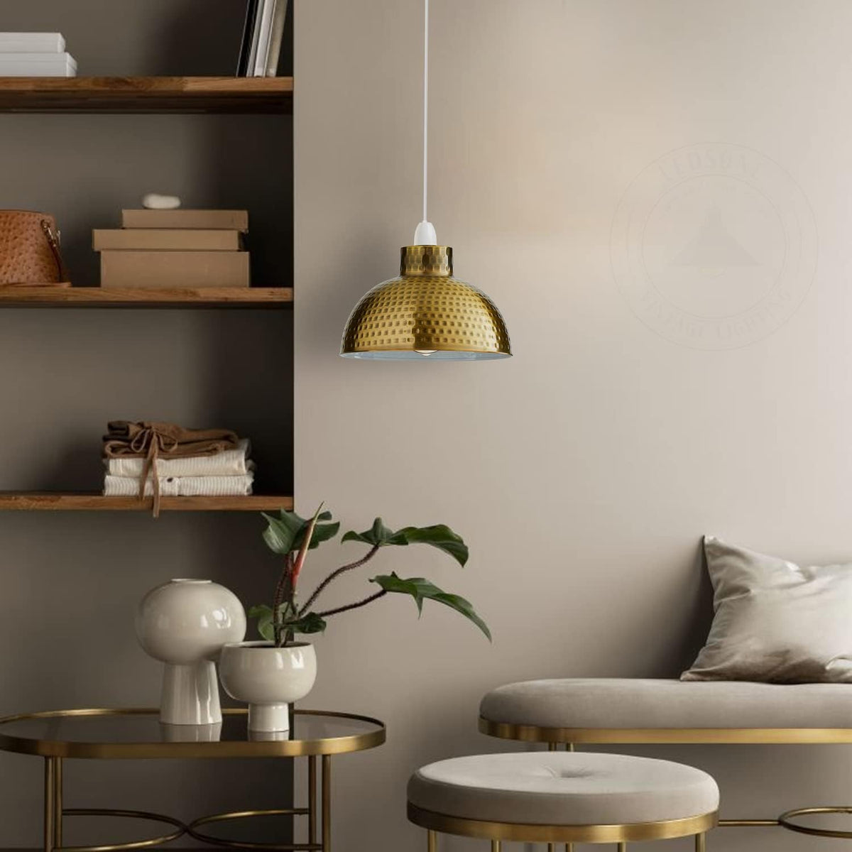 DC Voltage 26cm Metal Dome Lampshade with E27 Reducer Ring ~1215