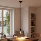 Black Minimalist Pendant Light Cord Set 2 Pack - E27 Adjustable Hanging Cable Pair ~1187