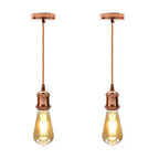 Vintage Brass E27 Pendant Light Fitting – 195cm Twisted Fabric Cable ~1226