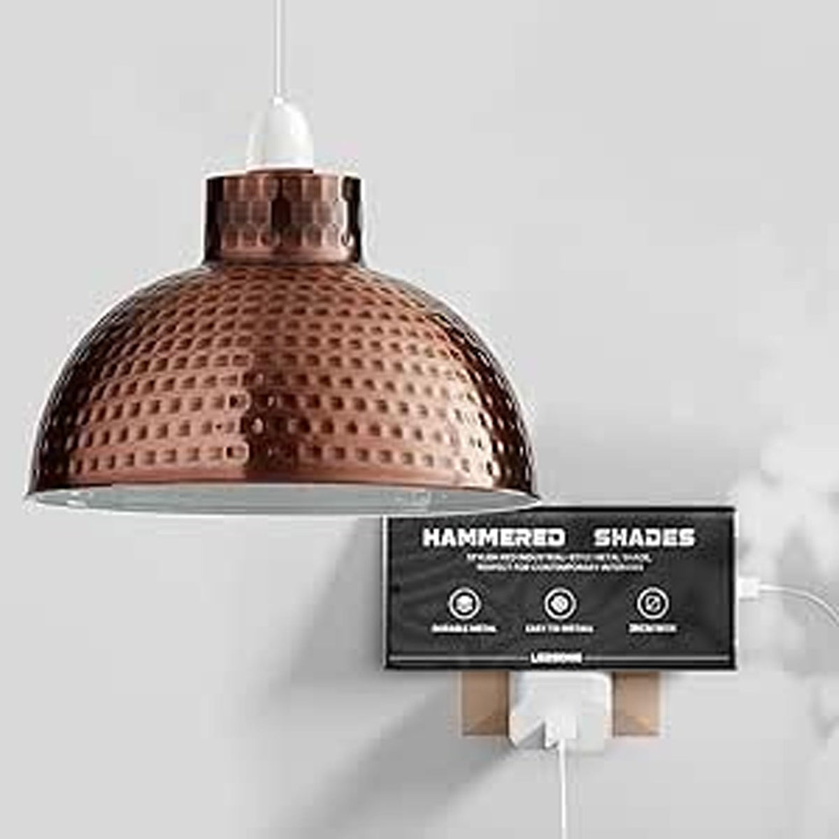 DC Voltage 26cm Metal Dome Lampshade with E27 Reducer Ring ~1215