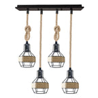Retro Hemp Rope Ceiling Pendant Light Ceiling Rose With Adjustable ~1214
