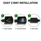 IP65 Waterproof Cable Junction Box – Black Outdoor Electric Connector ~1188