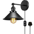 Dimmable Swing-Arm Wall Light | Plug-In Black Sconce + Bulb ~1076