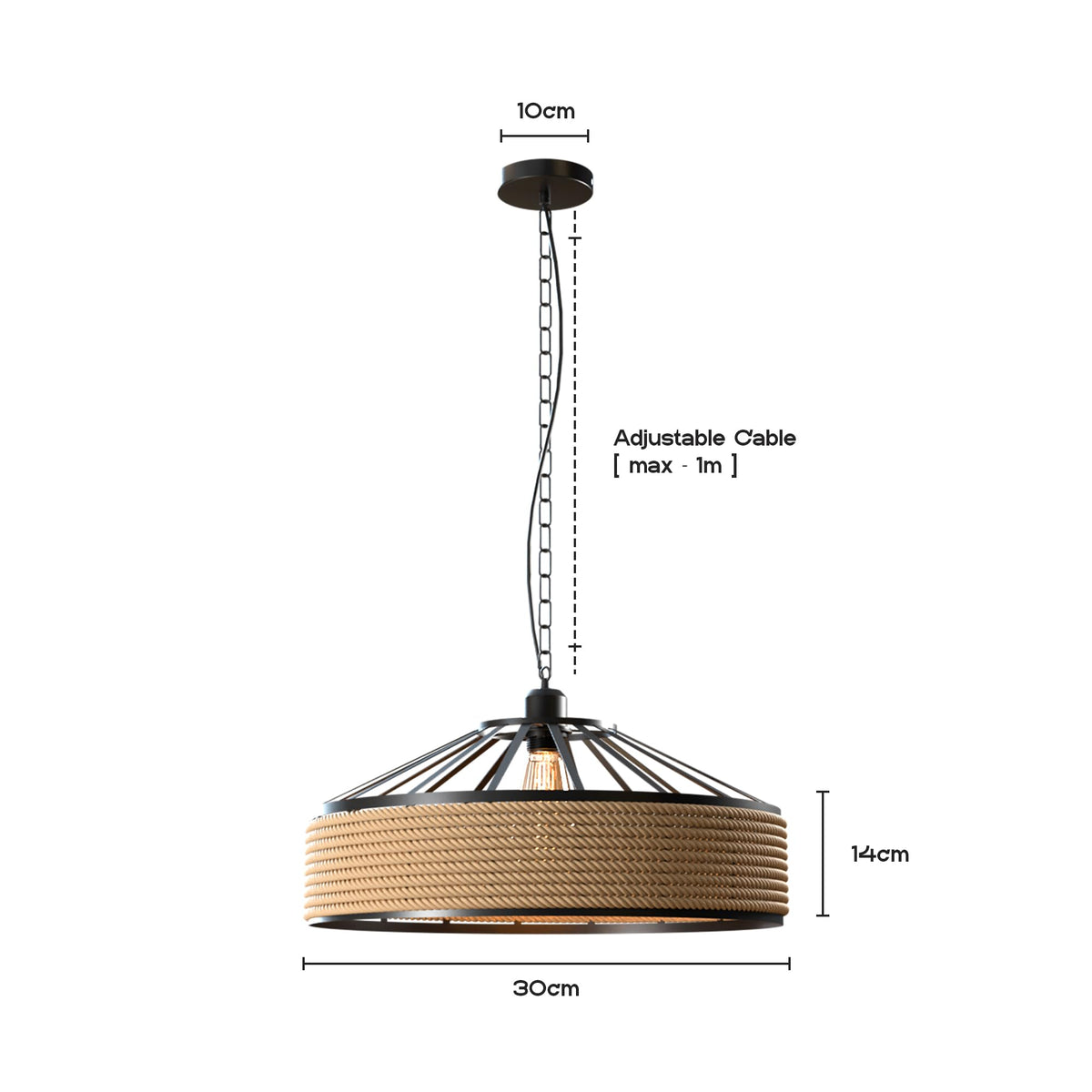 rustic hemp rope ceiling lamp