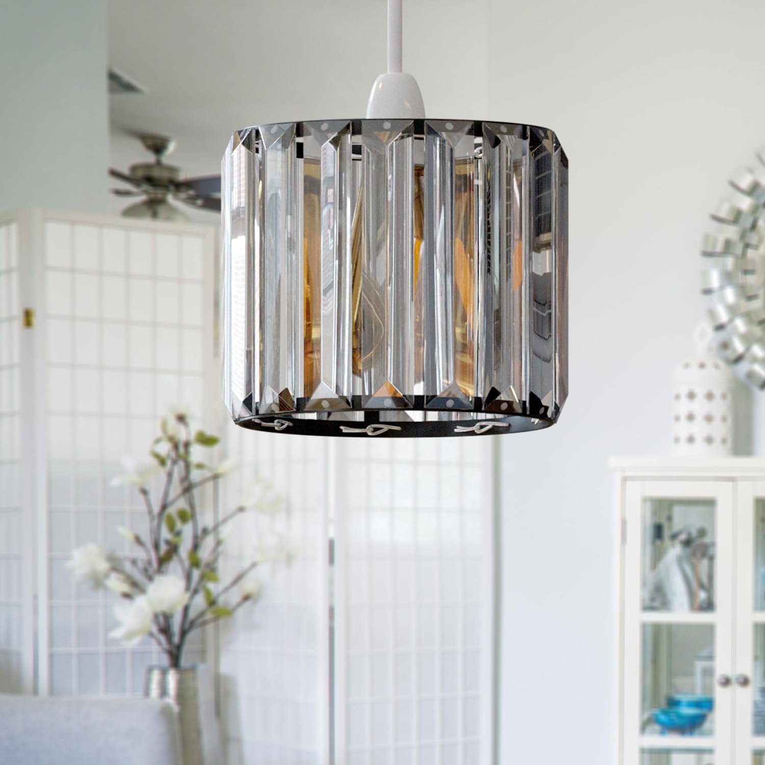 gold shade lamp light silver