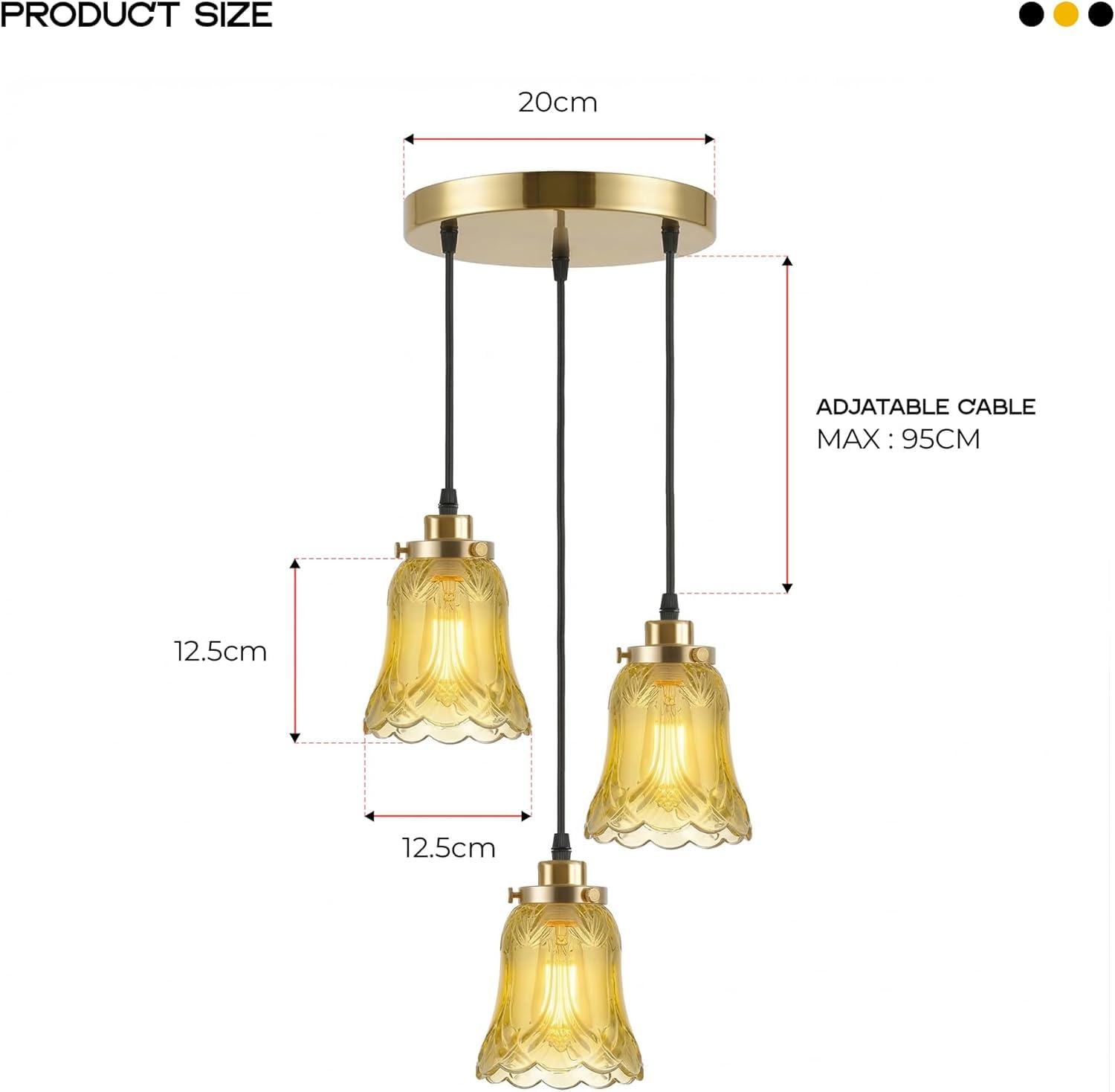 3 way pendant lamp