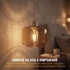 15cm Amber Glass Lamp Shade Pendant Light Replacement Shade~1193