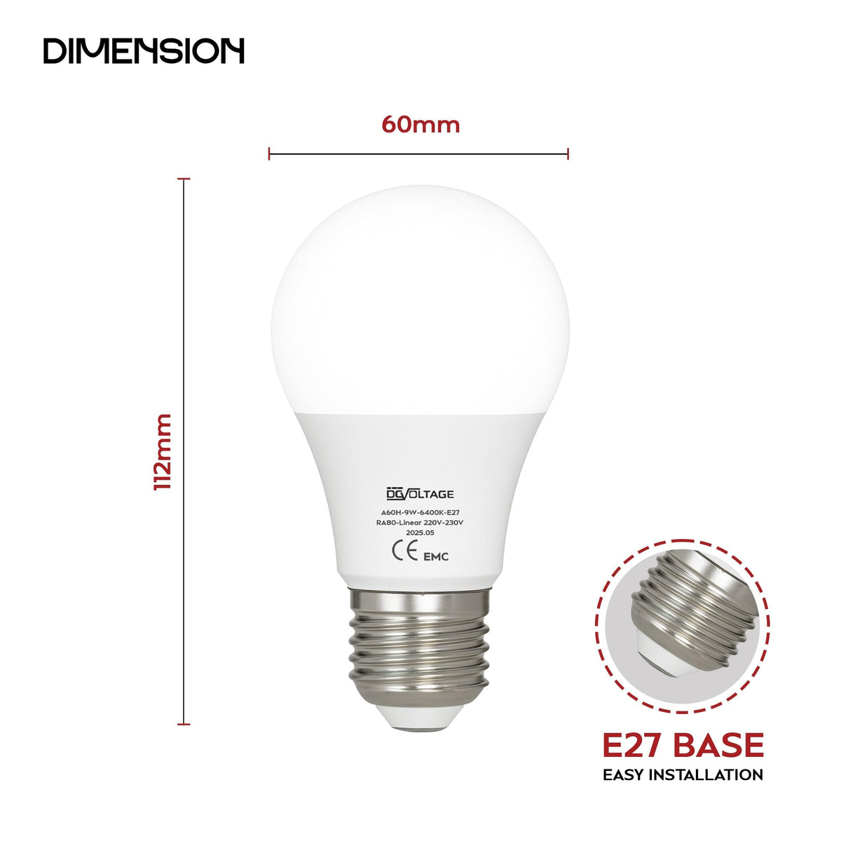 g4 lights led dimension E27 blub