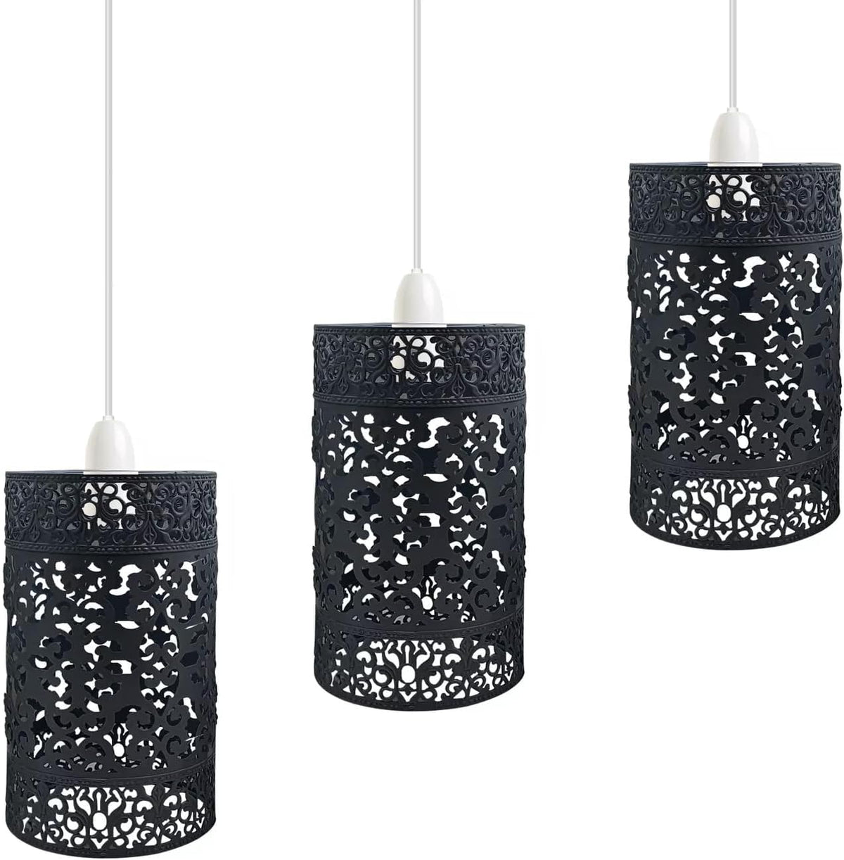 black metal cage pendant light