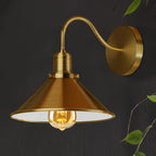 DC VOLTAGE Retro Swan Neck Wall Sconce | Yellow Brass Industrial Light ~1064
