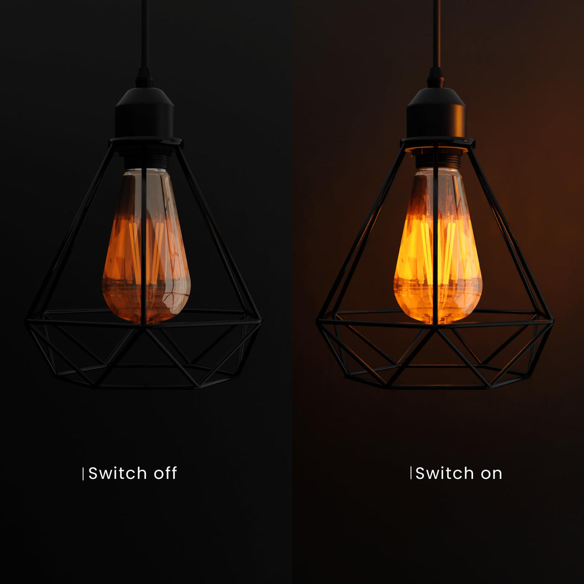 black hanging light with vinta