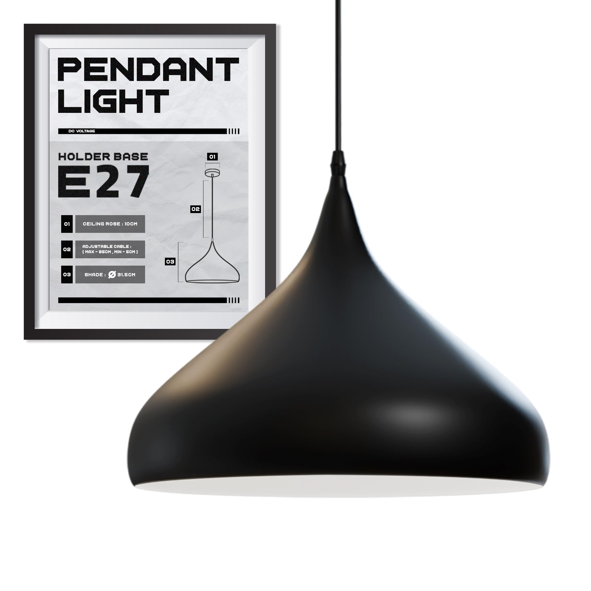 pendant fitting modern bronze