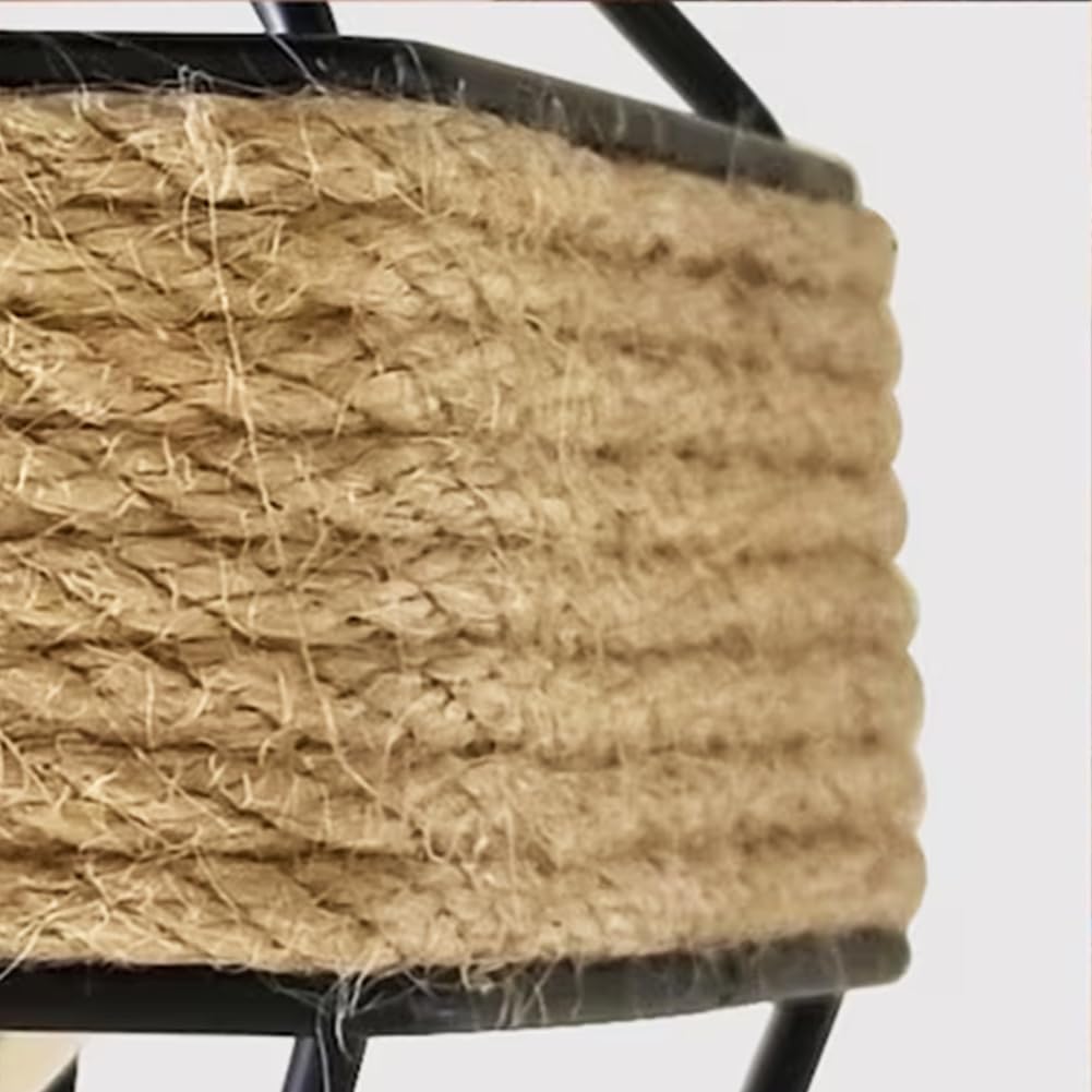 Retro Hemp Rope Ceiling Pendant Light Ceiling Rose With Adjustable ~1214