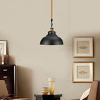 Vintage Hemp Rope Pendant Light | Industrial Metal Hanging Lamp ~1033