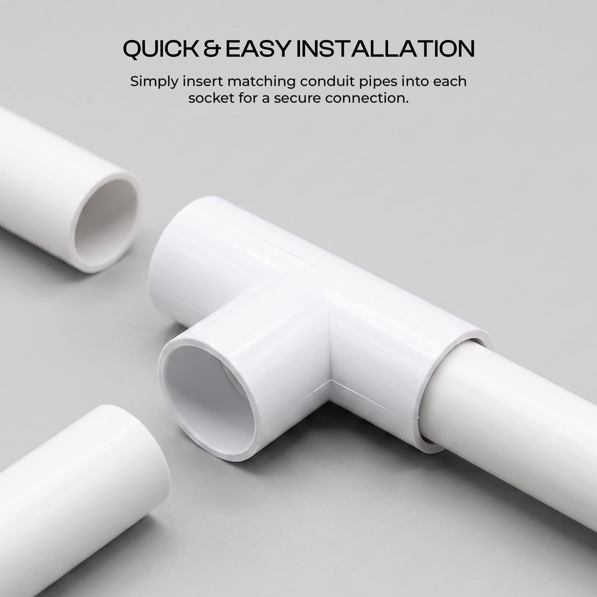 white plastic PVC tee pipe fitting easy to installation