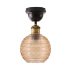 Vintage Glass Pendant Light Fixture ~1189