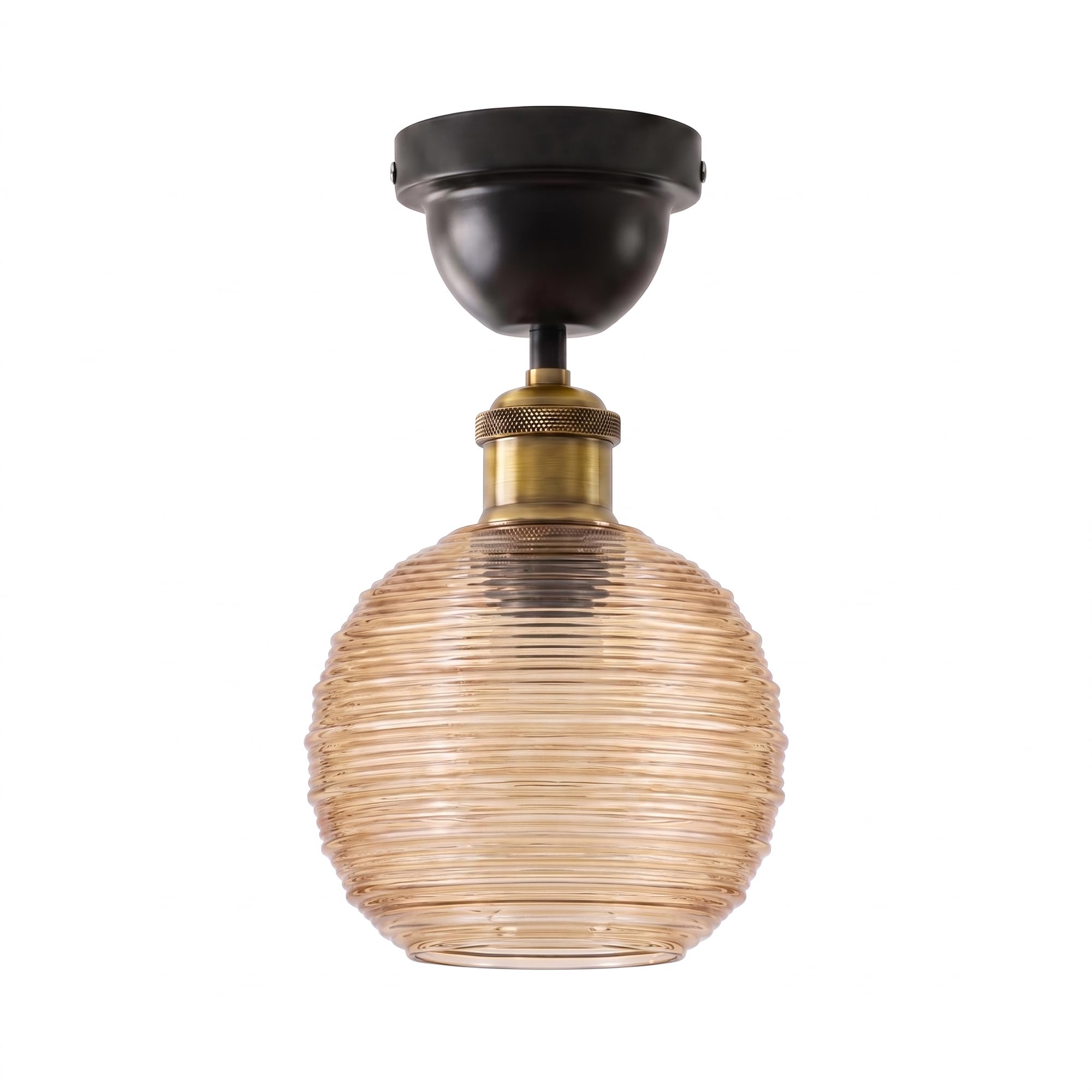 Vintage Glass Pendant Light Fixture ~1189