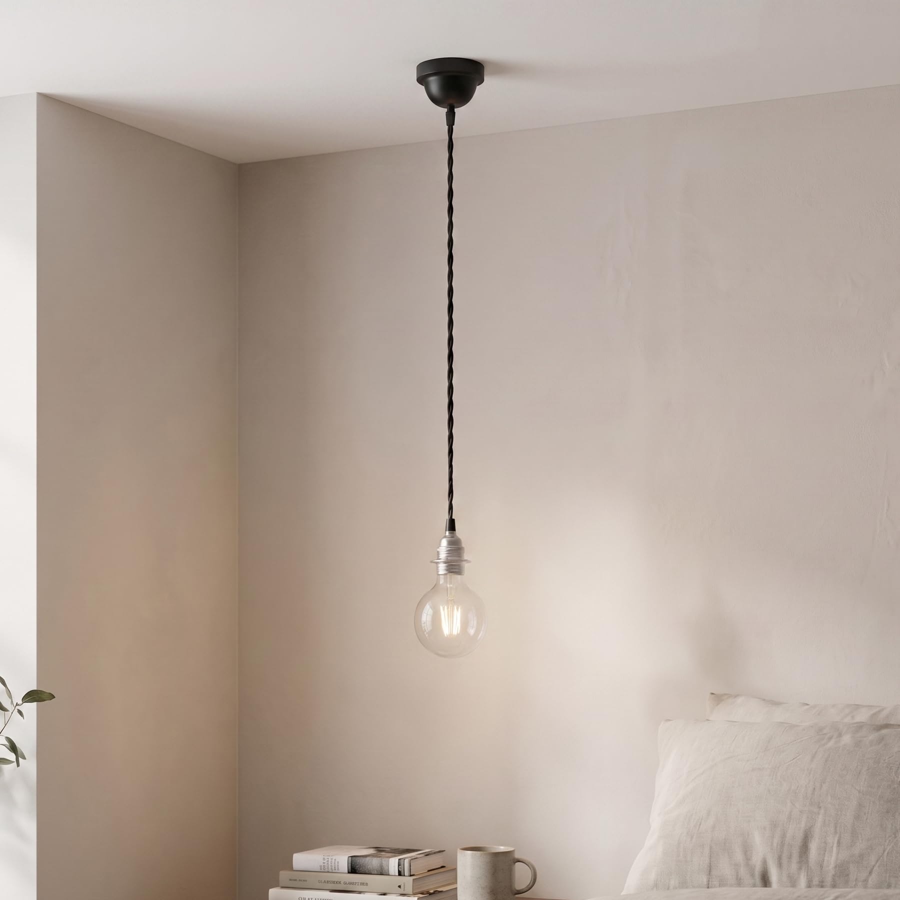 Black Finish Retro Style E27 Lamp Holder Pendant light ~1202