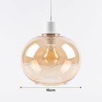 amber glass pendant light replacement shade
