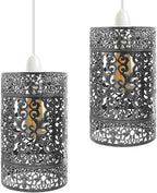 black cage pendant light shade