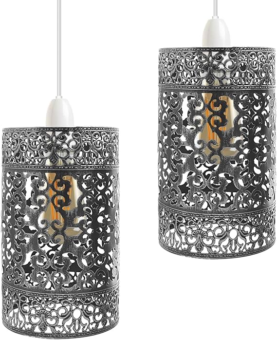 black cage pendant light shade