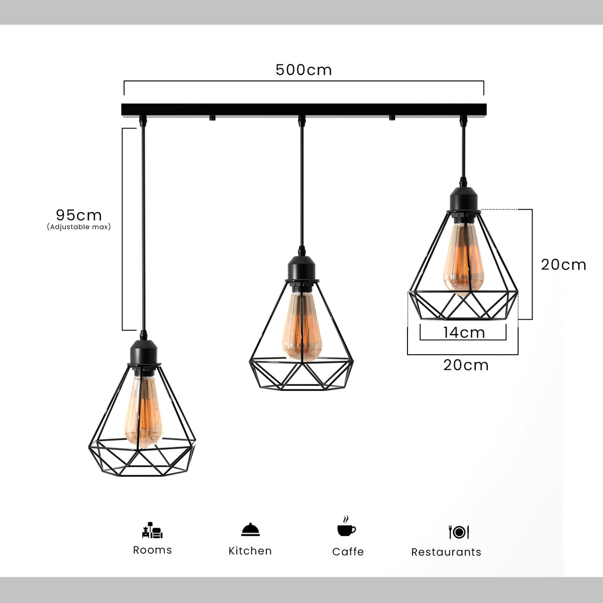 black hanging light with vinta