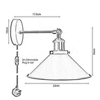 2 Pack Industrial Plug-In E27 Wall Light with Dimmer Switch – 2m Cord ~1205