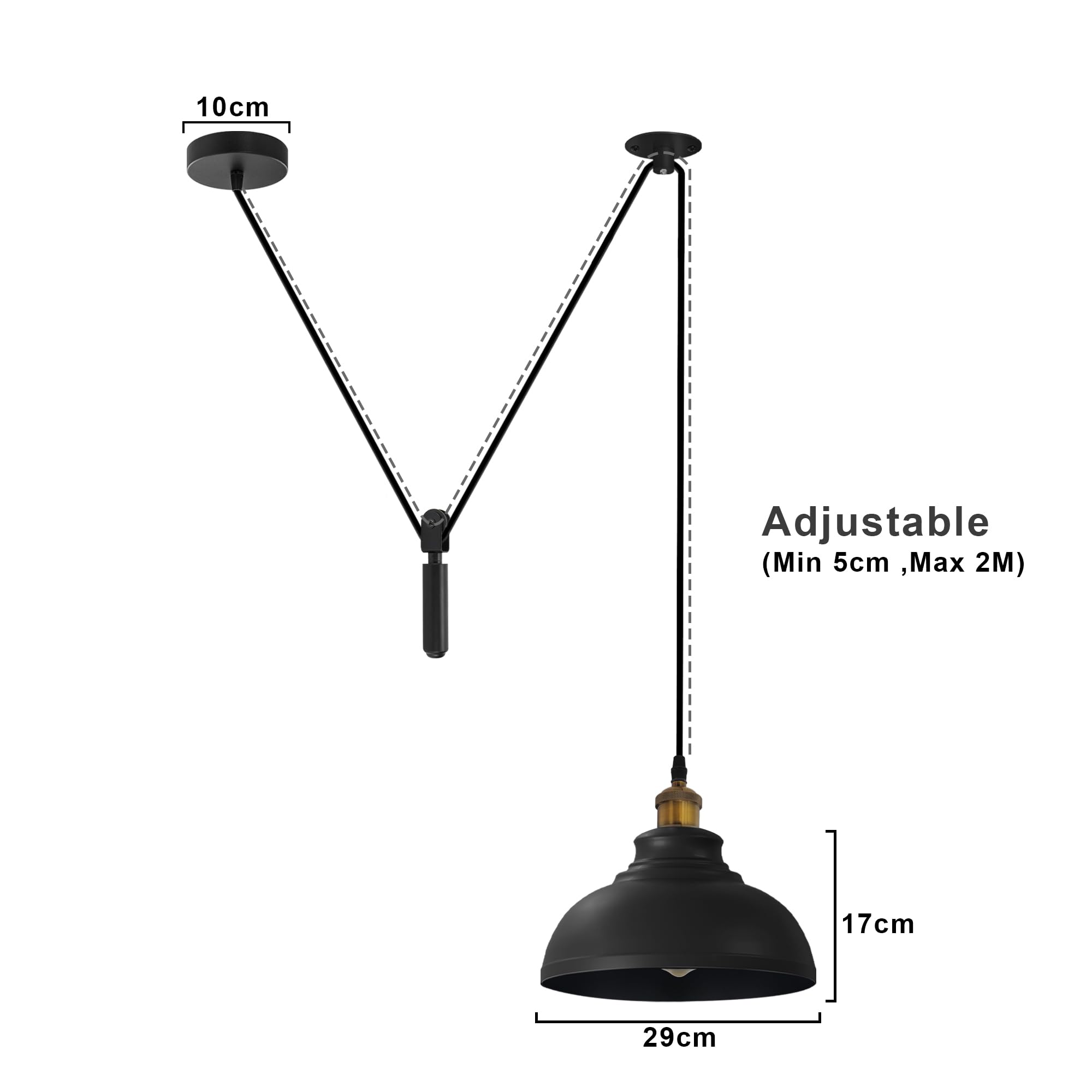 Industrial Pendant Light with Adjustable Cord ~1160