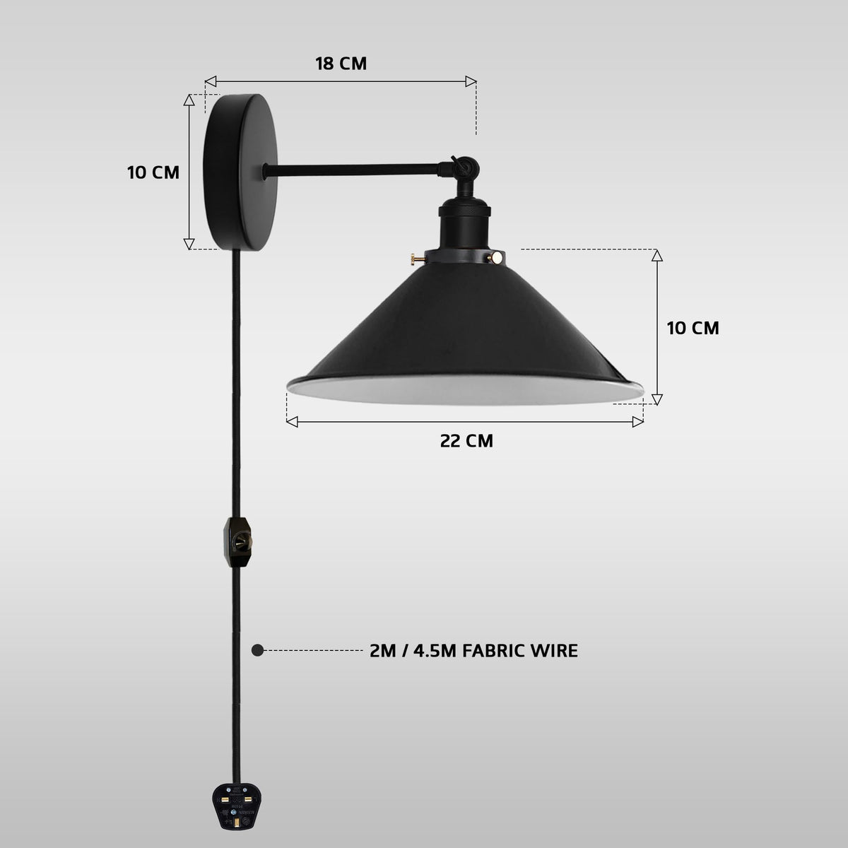 plug in wall light for lamp