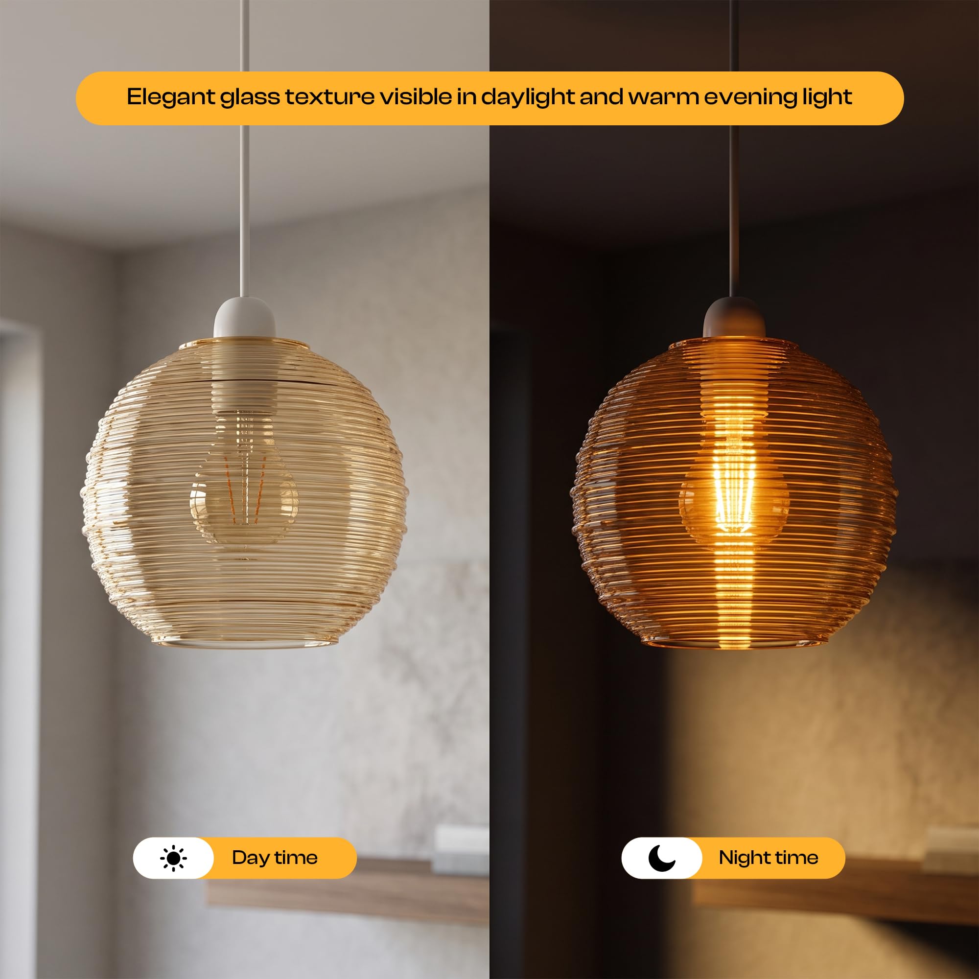 Amber Glass Lamp Shade Pendant Light Shade~1194