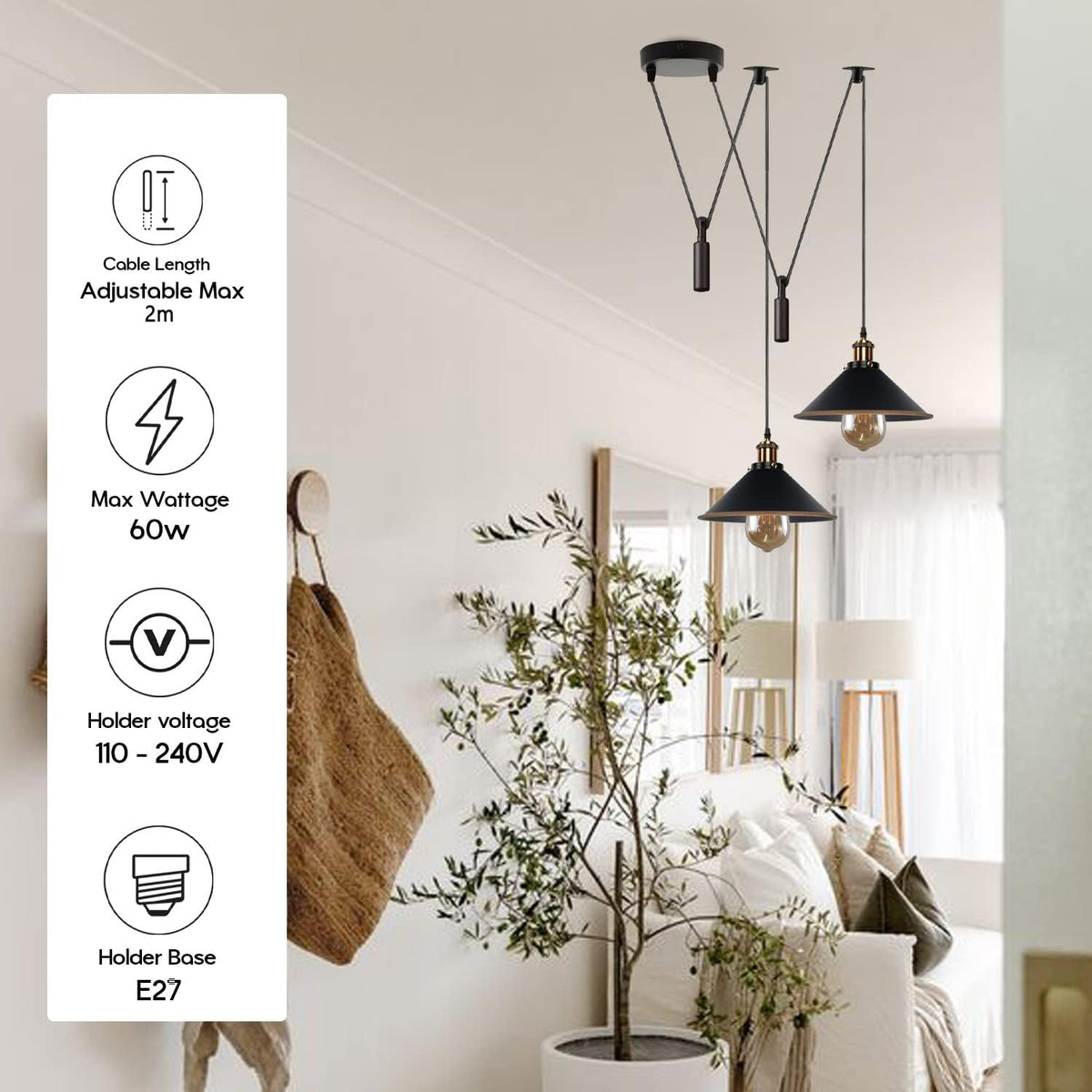 black fitting lights pendant