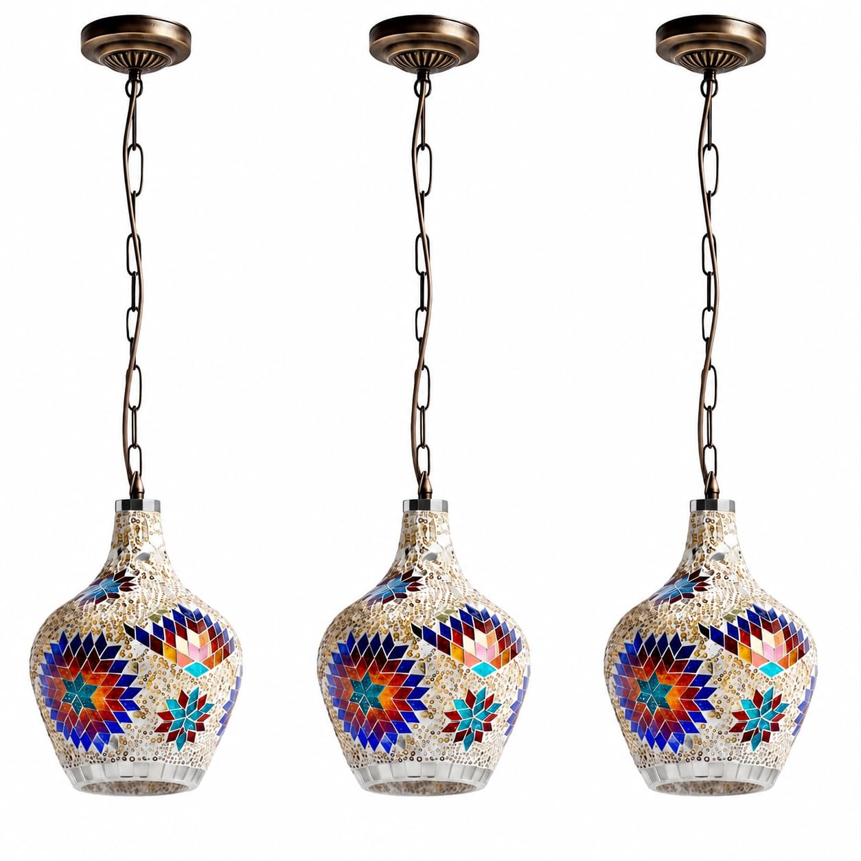 Turkish Moroccan Mosaic Pendant Light Fixture ~1192