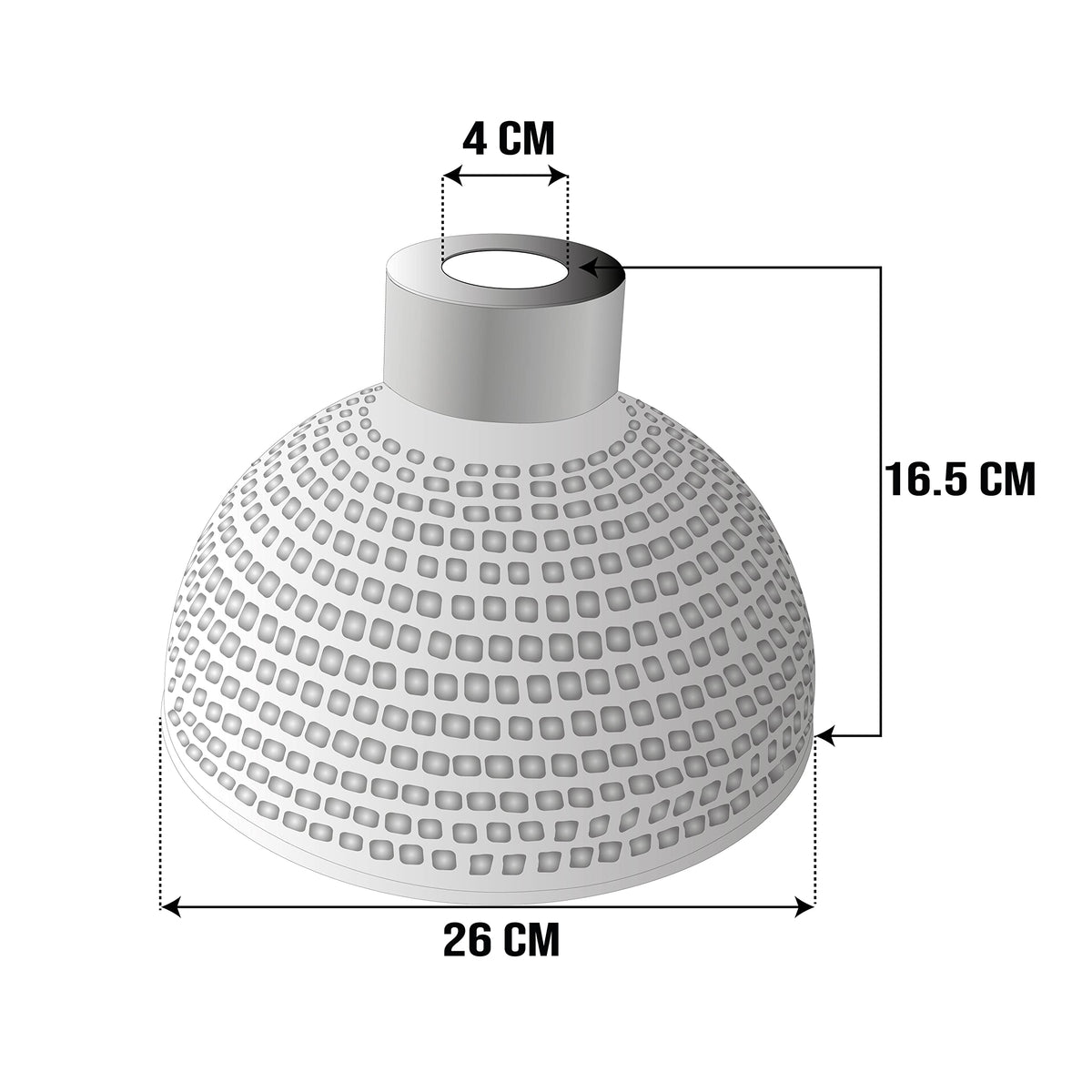 DC Voltage 26cm Metal Dome Lampshade with E27 Reducer Ring ~1215