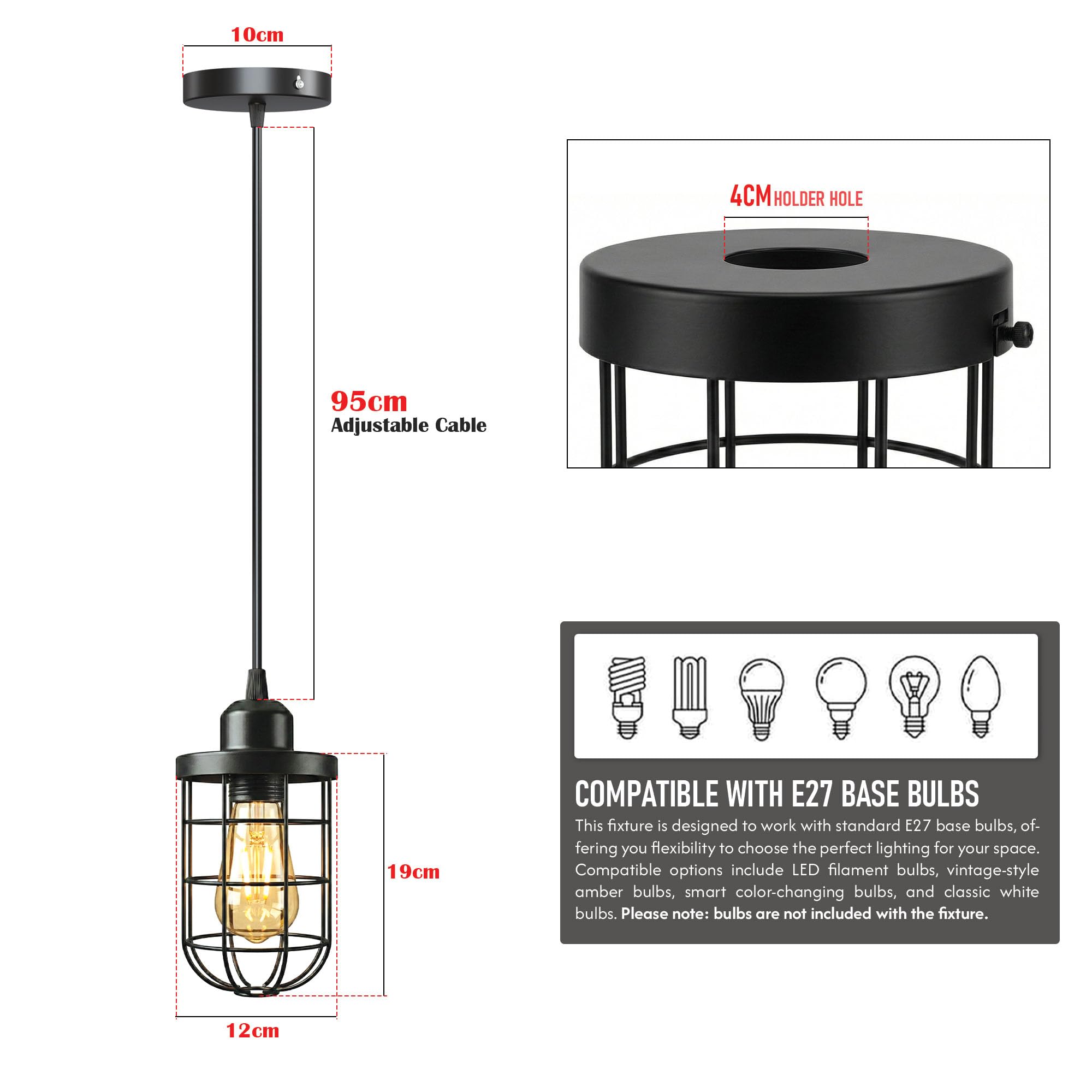 black pendant ceiling light
