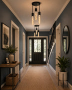 3 Light E27 Semi Flush Ceiling Light – Black Metal ~1224
