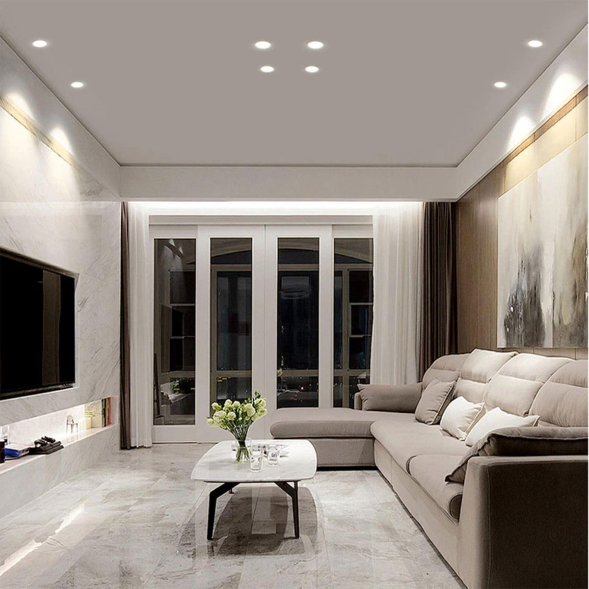 5W Round Recessed LED Panel Light 6000K 550lm ~1221
