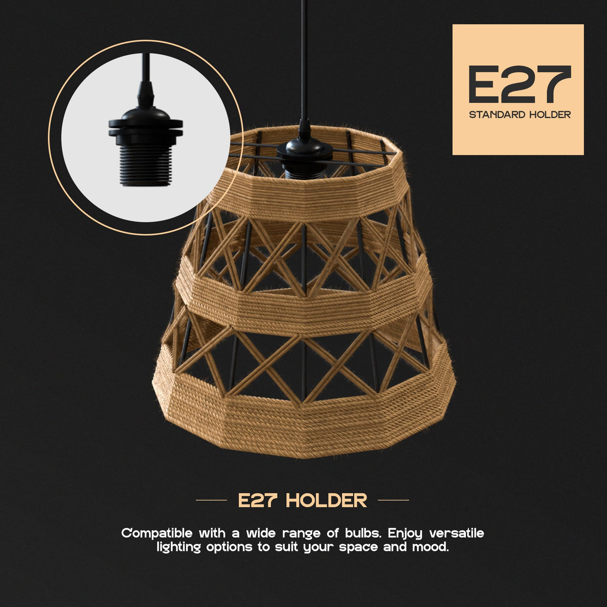 hallway hemp rope pendant lamp