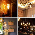 ST64 E27 LED Filament Bulbs 8W – 6 Pack Vintage Amber ~1227