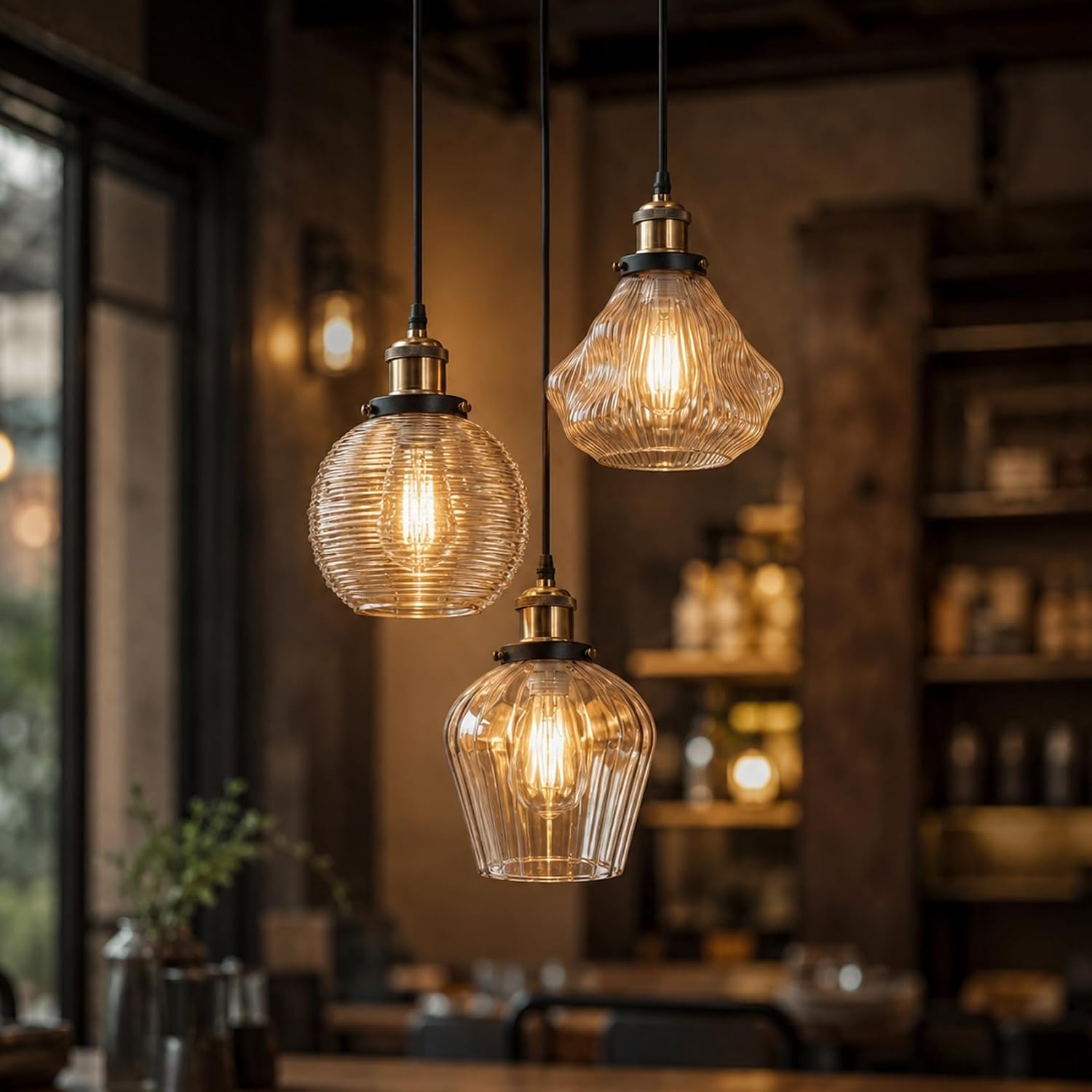 Glass Pendant Ceiling Light Fixture ~1190