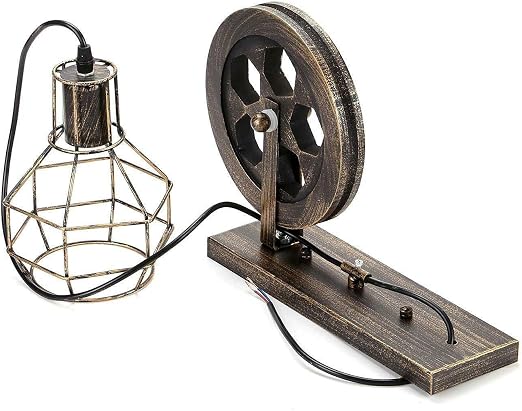 Industrial brushed copper wall lamp with E27 fitting