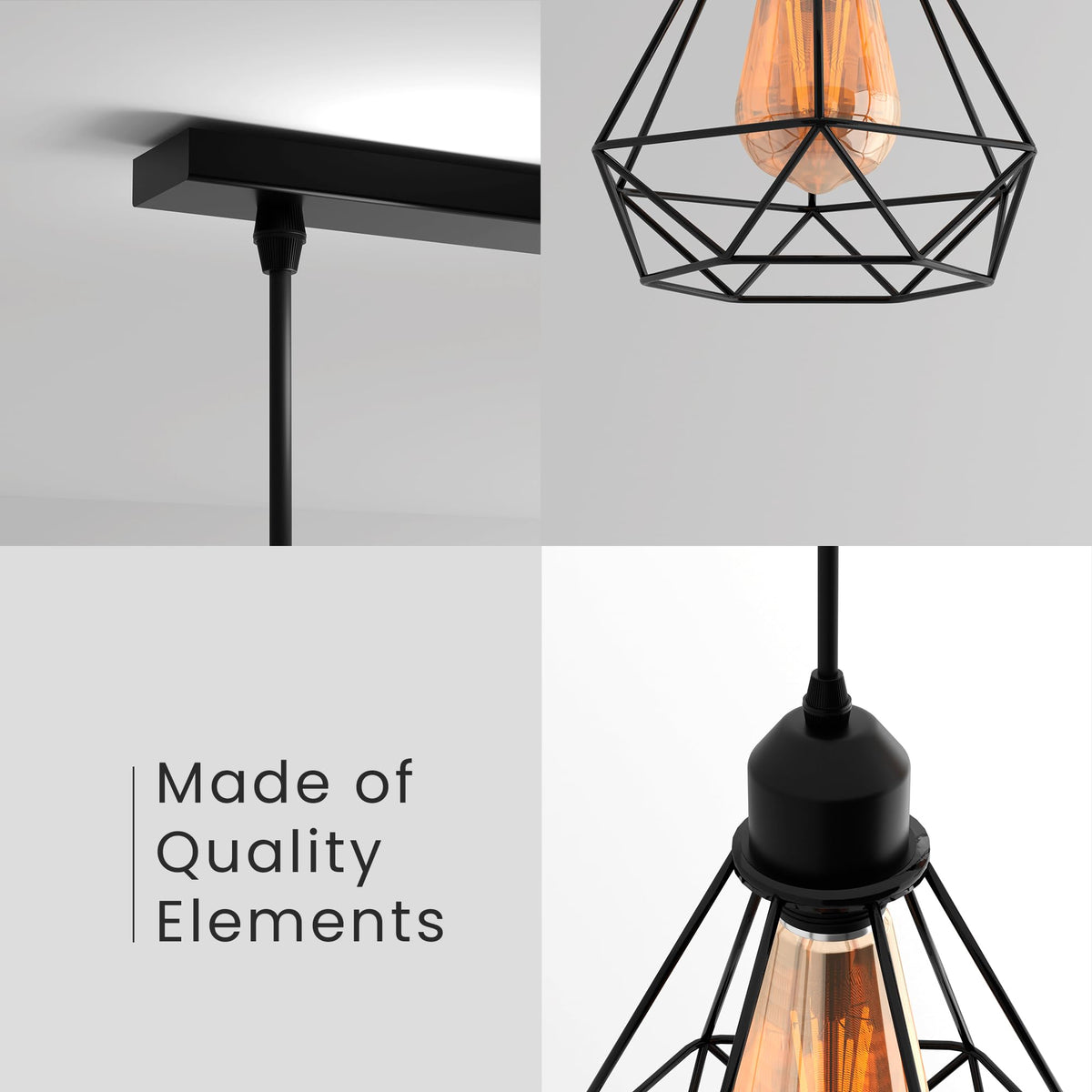 black hanging light with vinta