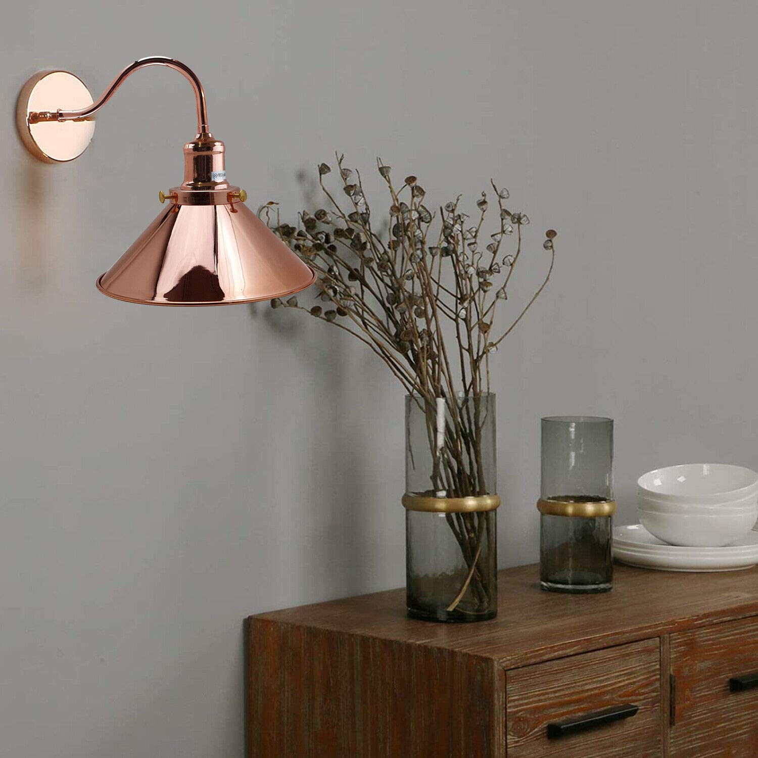 DC VOLTAGE Retro Swan Neck Wall Sconce | Yellow Brass Industrial Light ~1064